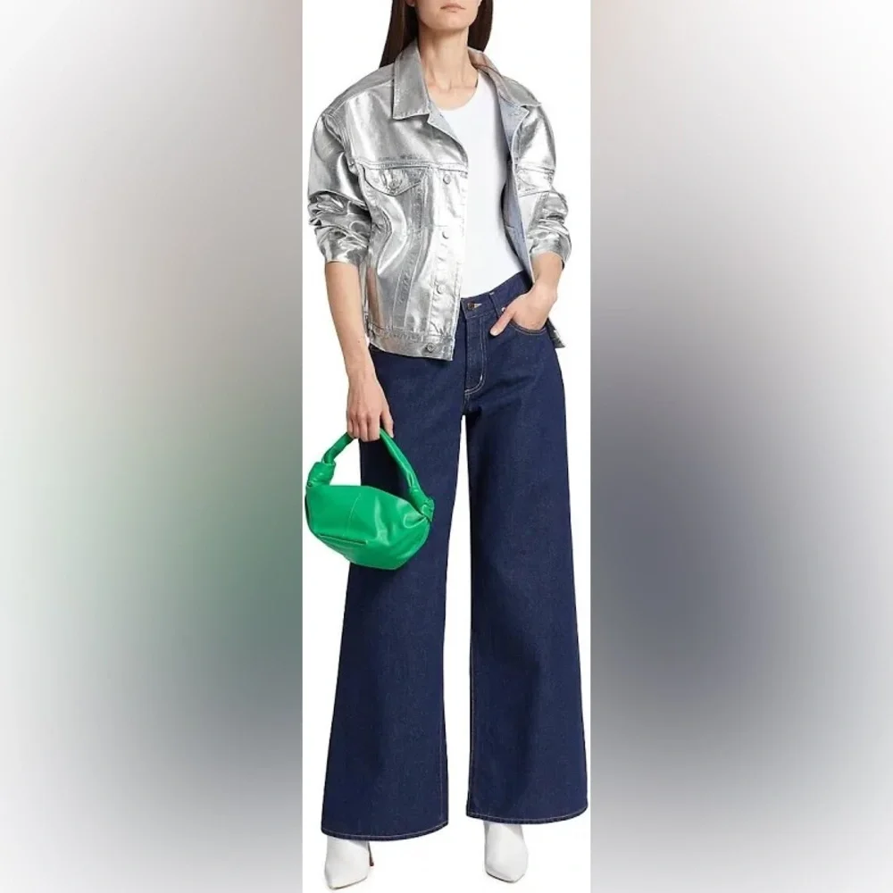 Agolde NWT size 28 Clara Jeans 
Low Rise Baggy Flare whisper dark blue - Picture 2 of 13